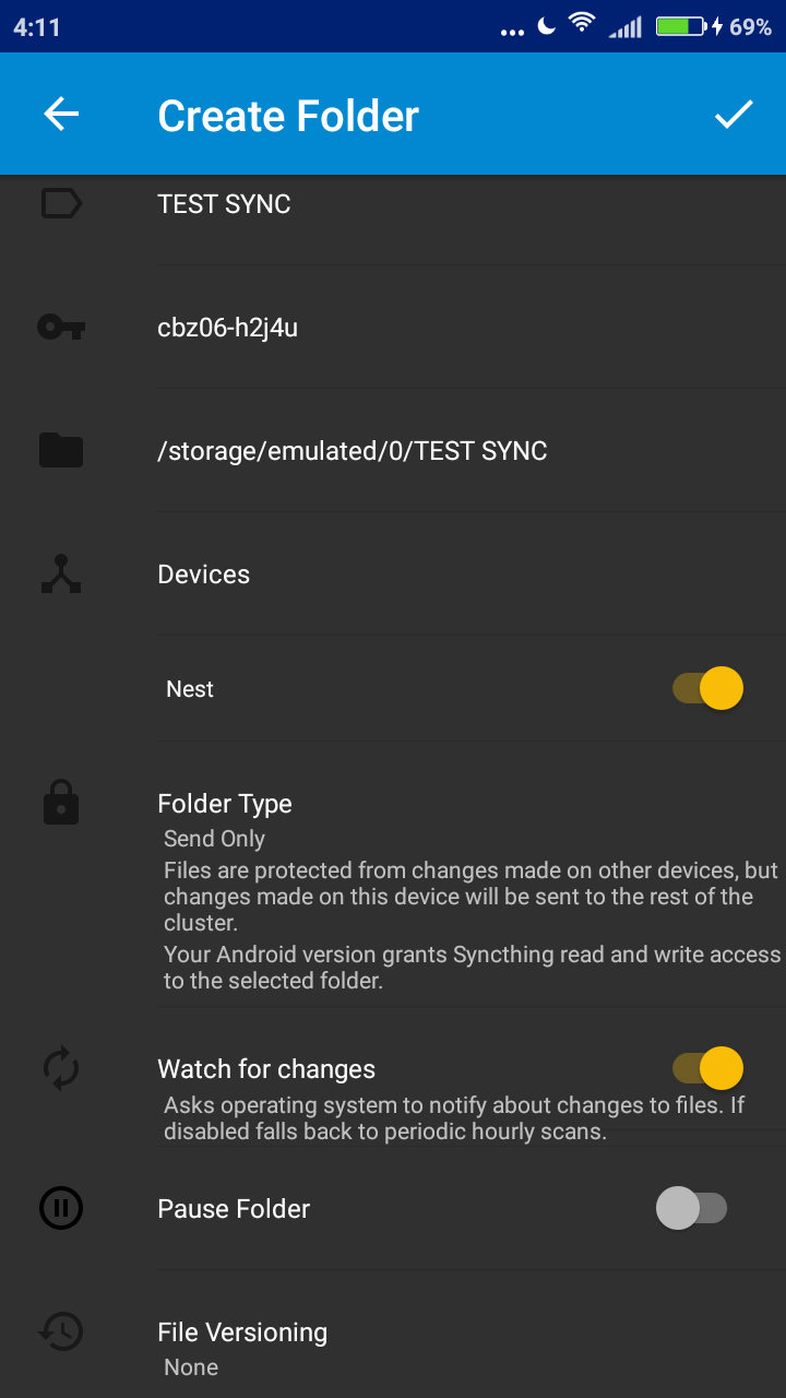 Добавить папку
